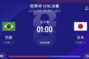 德转前瞻巴西vs日本:总身价巴西是日本3.4倍 平均年龄29.4vs27.6
